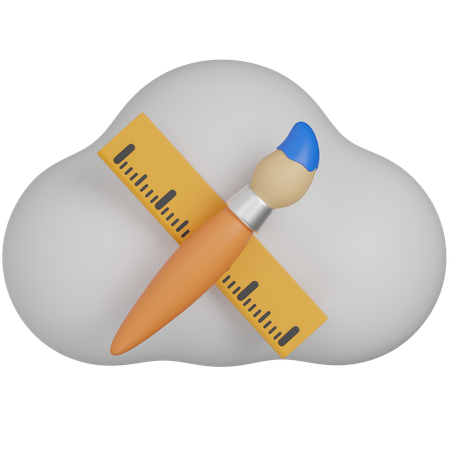 Cloud and designt tools  3D Icon