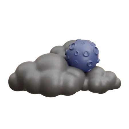Cloud And Moon  3D Icon