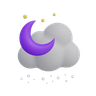 cloud and moon 3d illustration