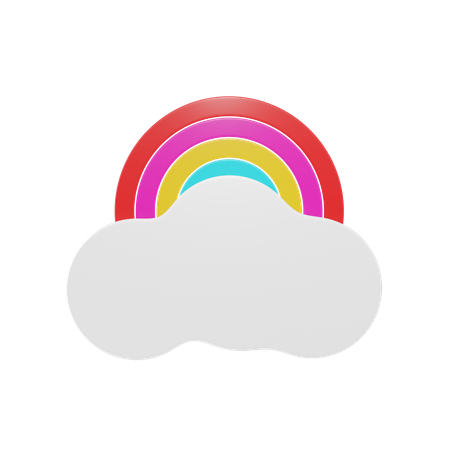 Cloud And Rainbow  3D Icon