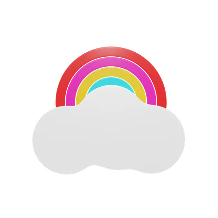 Cloud And Rainbow  3D Icon