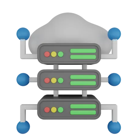 Cloud And Server Connection 3 D Illustration 3D Icon