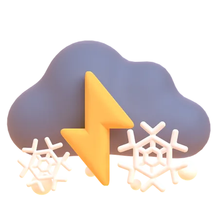 Cloud And Snowflakes 3D Illustration