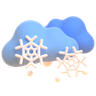 3d cloud and snowflakes logo