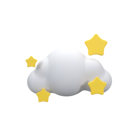 Cloud And Stars  3D Icon