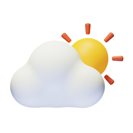 Cloud And Sun  3D Icon