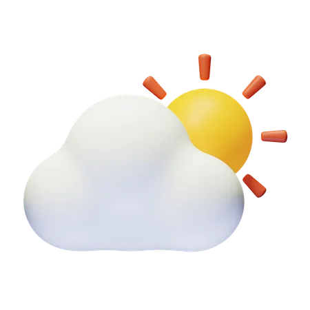 Cloud And Sun  3D Icon