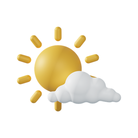 Cloud And Sunny  3D Icon