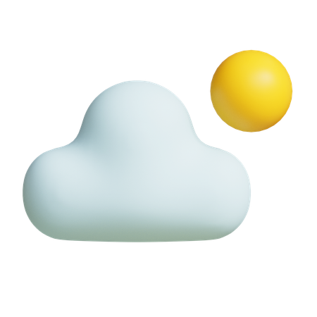 雲と太陽  3D Icon