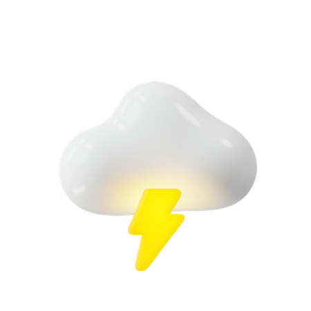 Cloud and thunder 3D Illustration