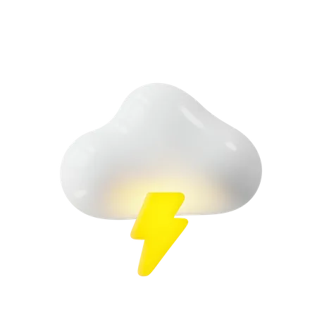 Cloud and thunder  3D Illustration