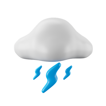 Cloud And Thunder  3D Icon