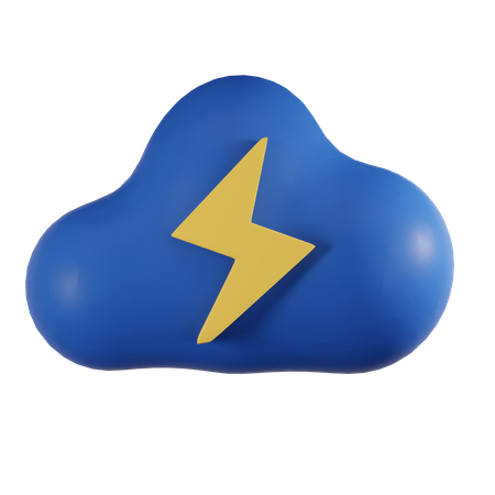 Cloud and thunder  3D Icon