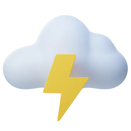 Cloud And Thunder  3D Icon