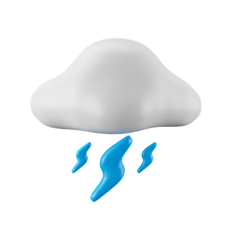 Cloud And Thunder  3D Icon