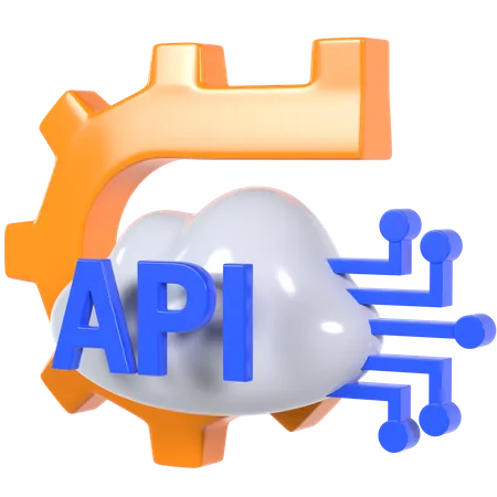 Cloud Api Configuration  3D Illustration