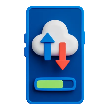 Cloud Application On Smartphone 3D Icon