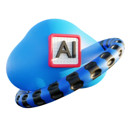 Cloud Artificial Intelligence  3D Icon