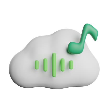 Cloud Audio Music  3D Icon