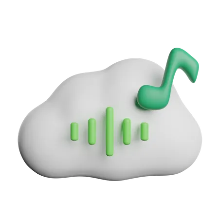 Cloud Audio Music  3D Icon