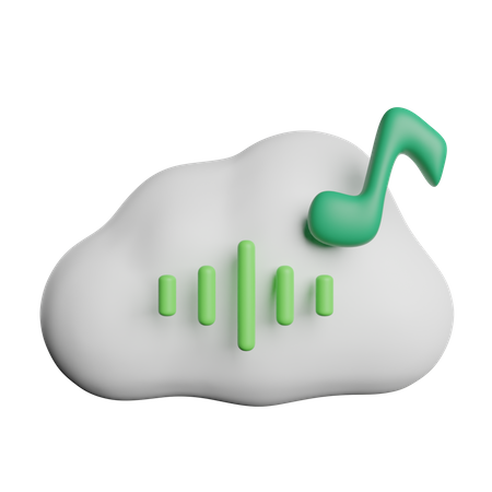 Cloud Audio Music 3D Icon