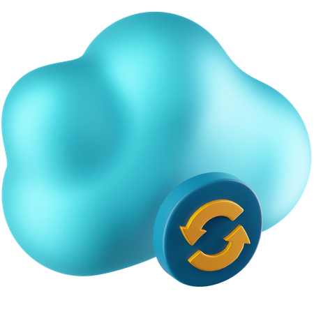 Cloud Backup  3D Icon
