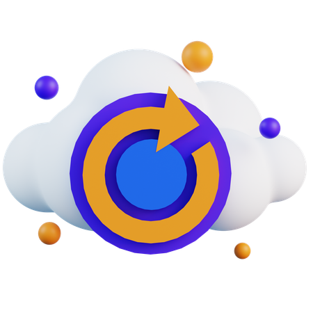Cloud Backup  3D Icon
