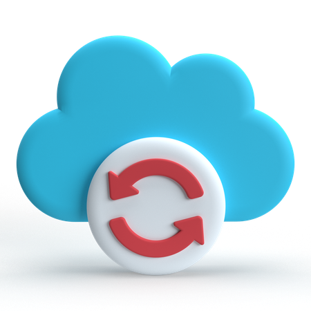 Cloud Backup  3D Icon