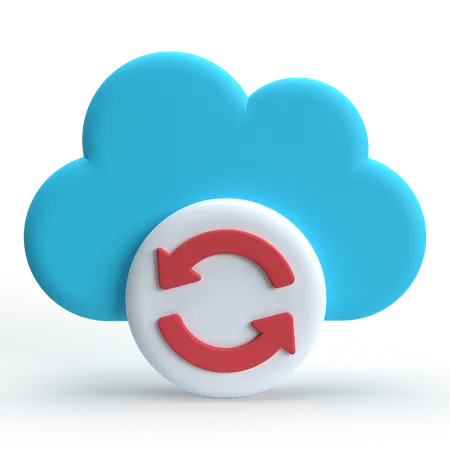 Cloud Backup  3D Icon