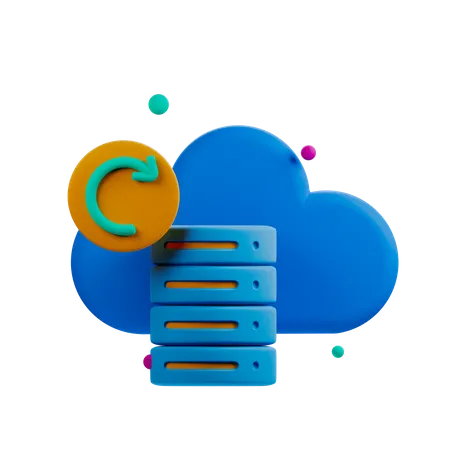 Cloud Backup  3D Icon