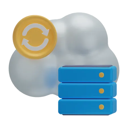 Cloud Backup  3D Icon