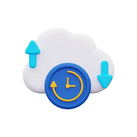 3 D Cloud Backup Icon 3D Icon