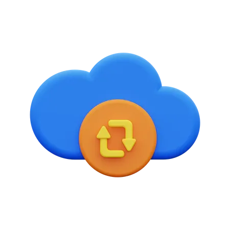 3 D Cloud Backup Icon 3D Icon