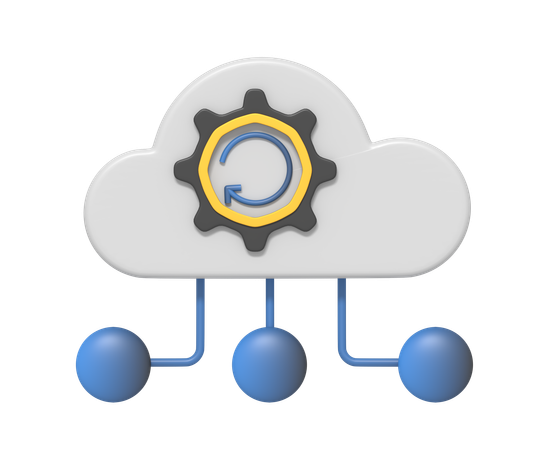 Cloud Backup Setting  3D Icon