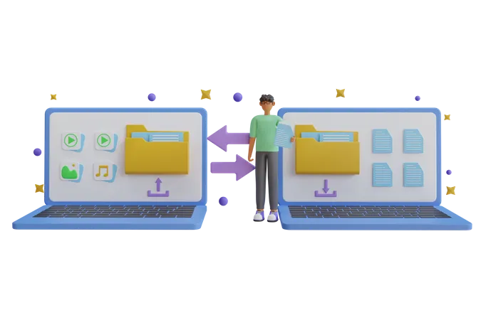 Cloud Backup Storage  3D Illustration