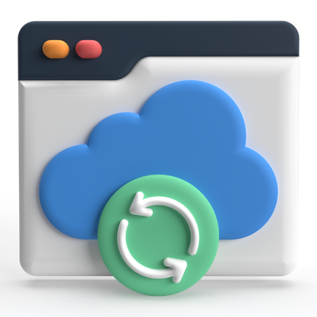 Cloud Backup Website  3D Icon