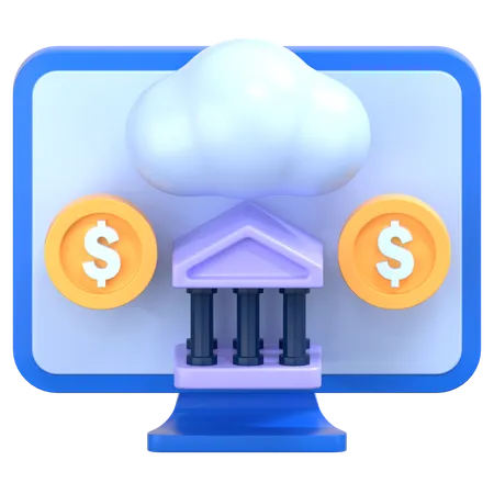 Cloud banking  3D Icon