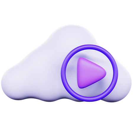 Cloud Based Media Player  3D Icon