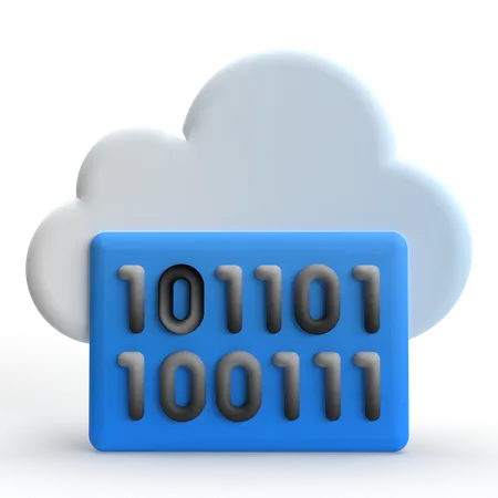 Wolke Binärcode  3D Icon