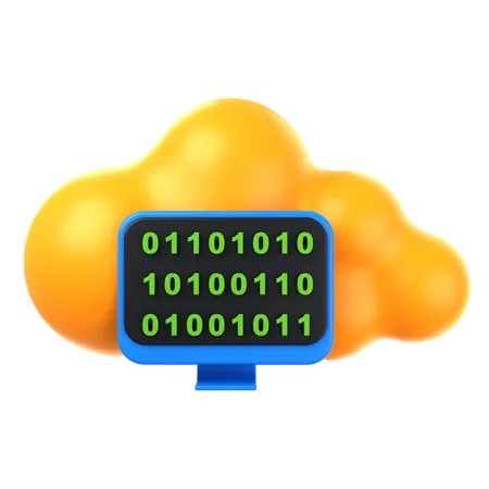 Wolke Binärcode  3D Icon