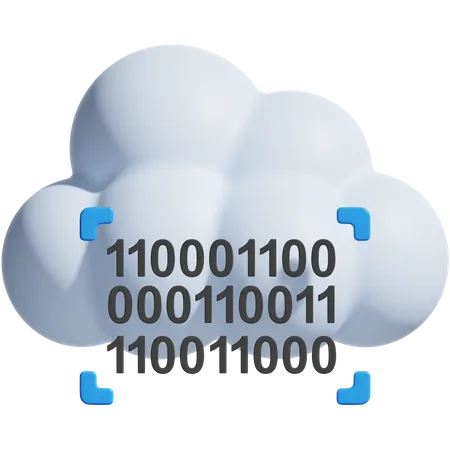 Cloud Binary  3D Icon