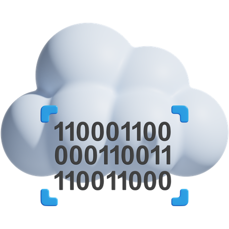 Cloud Binary  3D Icon