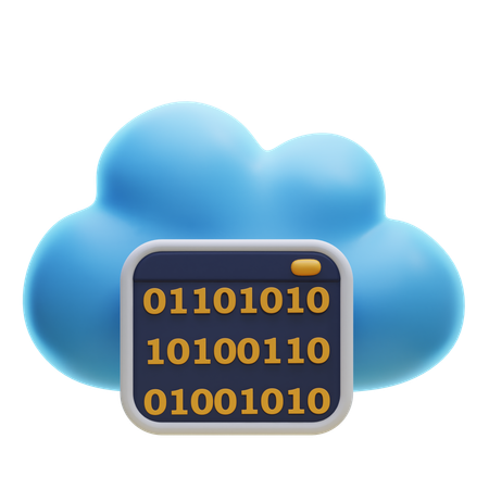 Cloud Binary Code  3D Icon