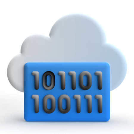 Cloud Binary Code  3D Icon