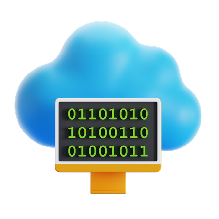 Cloud Binary Code  3D Icon