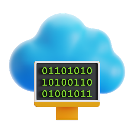 Cloud Binary Code  3D Icon