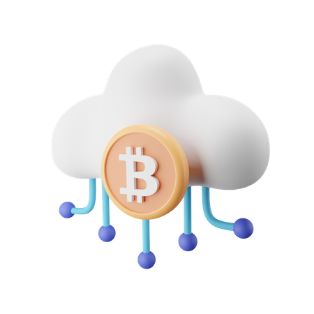 Cloud Bitcoin 3D Illustration