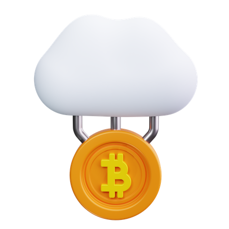 Cloud Bitcoin  3D Icon