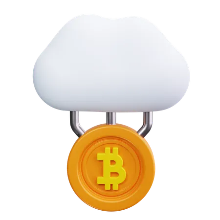 Cloud Bitcoin  3D Icon