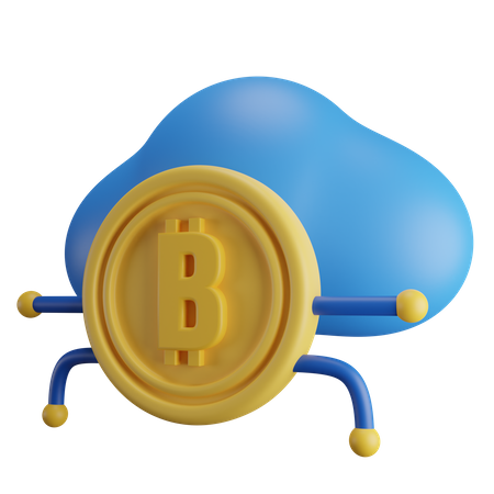 Cloud Bitcoin  3D Icon